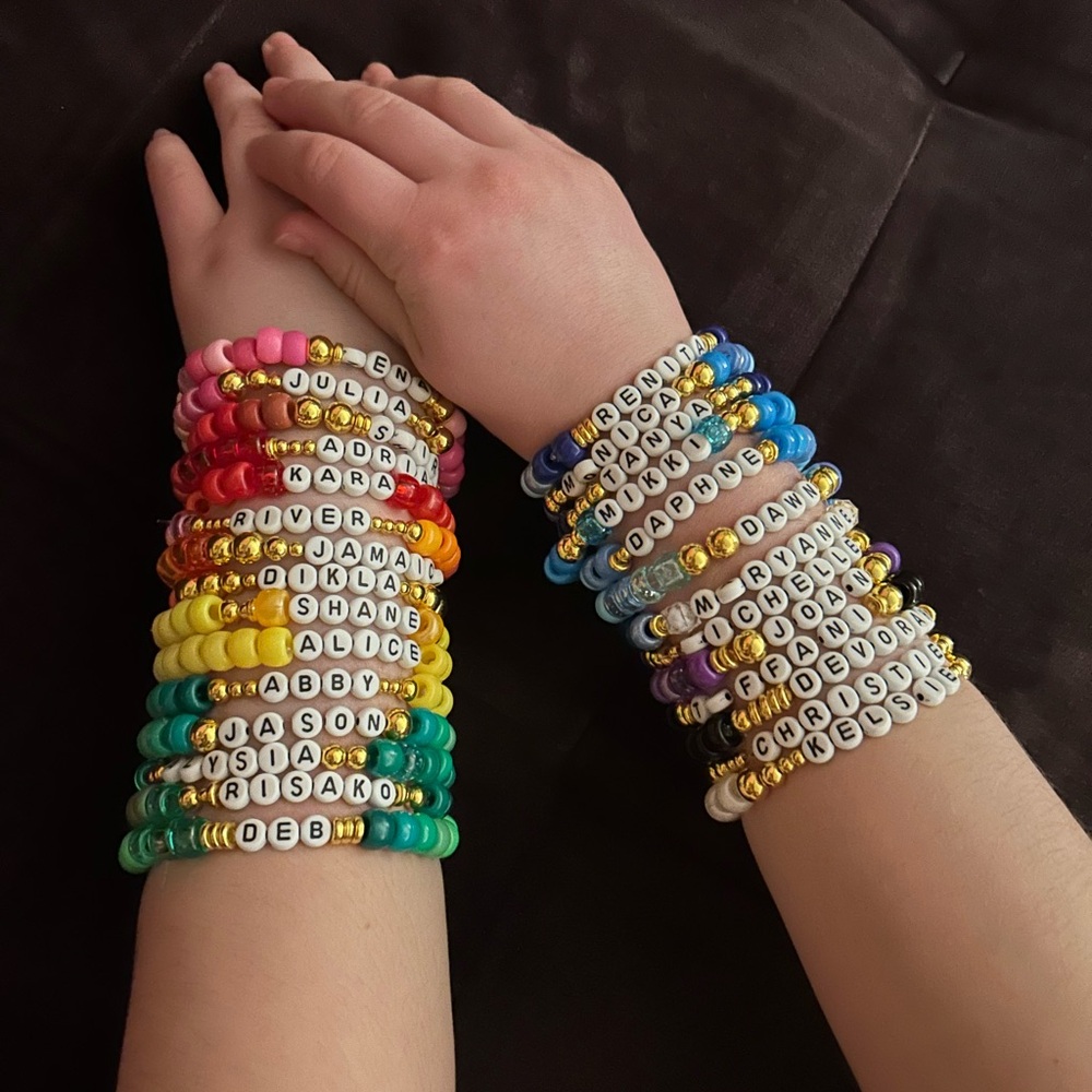 Custom Colorful Beaded Name Bracelets